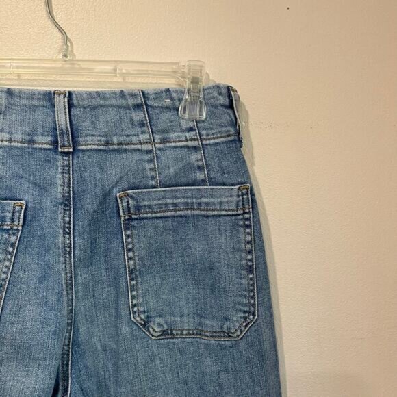 Anthropologie Maeve The Colette Crop High Rise Wide Leg Jeans Sz 27 Blue - Picture 4 of 12
